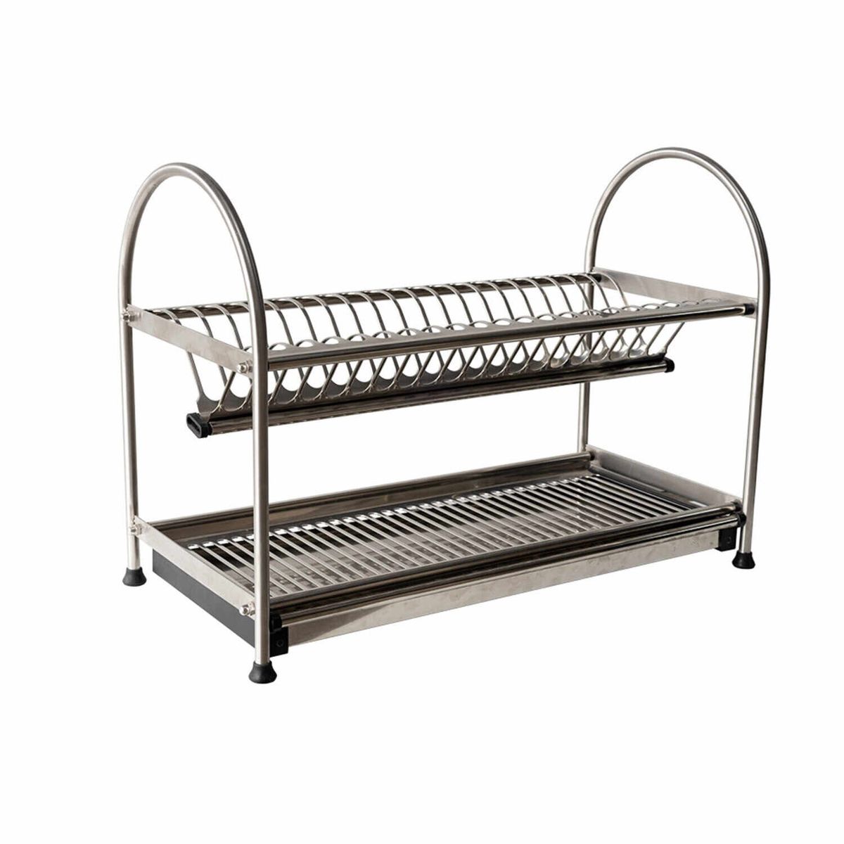 MAS CASA MOBILIARIO Y ACCESORIOS - Escurridor de 2 niveles de acero inoxidable para platos y tazas (60cm)