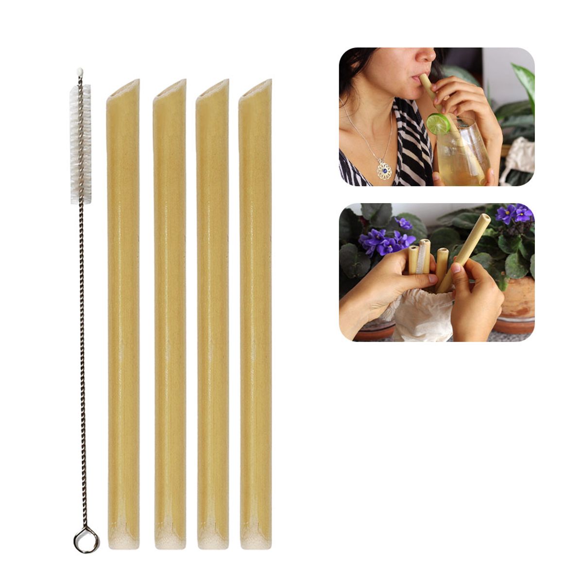 BAMBOO BALANCE - Set de Sorbetes Reutilizables de Bambú Bamboo Balance