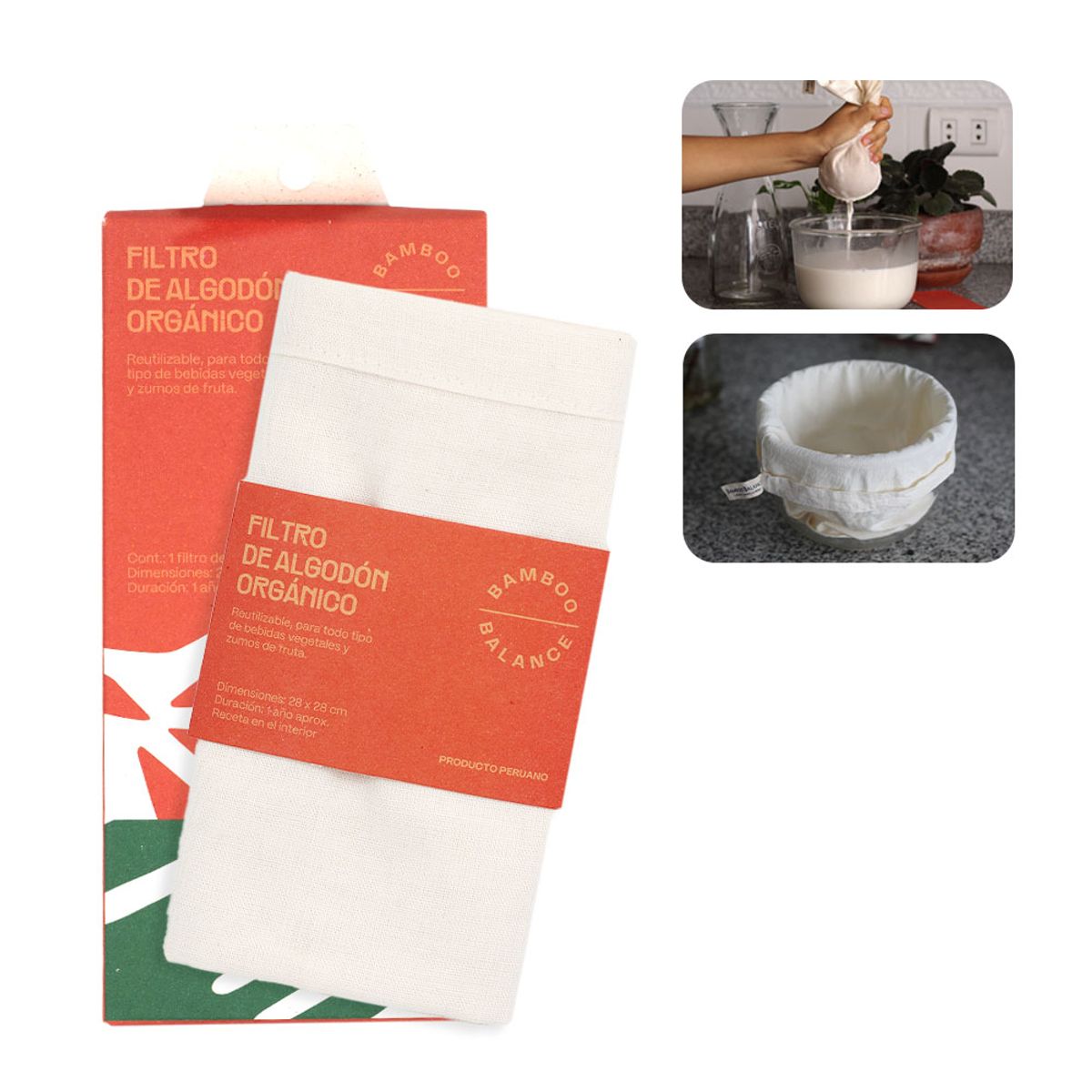 BAMBOO BALANCE - Bolsa para Filtro de Leche Vegetal Bamboo Balance Algodón Orgánico