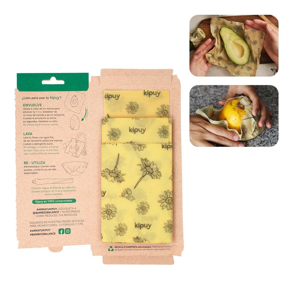 BAMBOO BALANCE - Kipuy Envoltorios Sostenibles para Alimentos Abejas Bamboo Balance