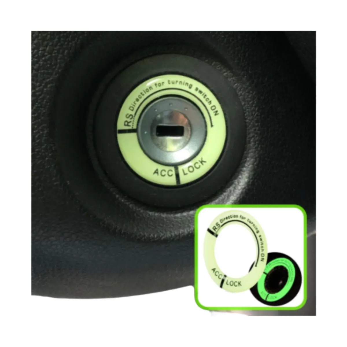 GENERICO - Pegatina Sticker luminoso para contacto de llave - Verde