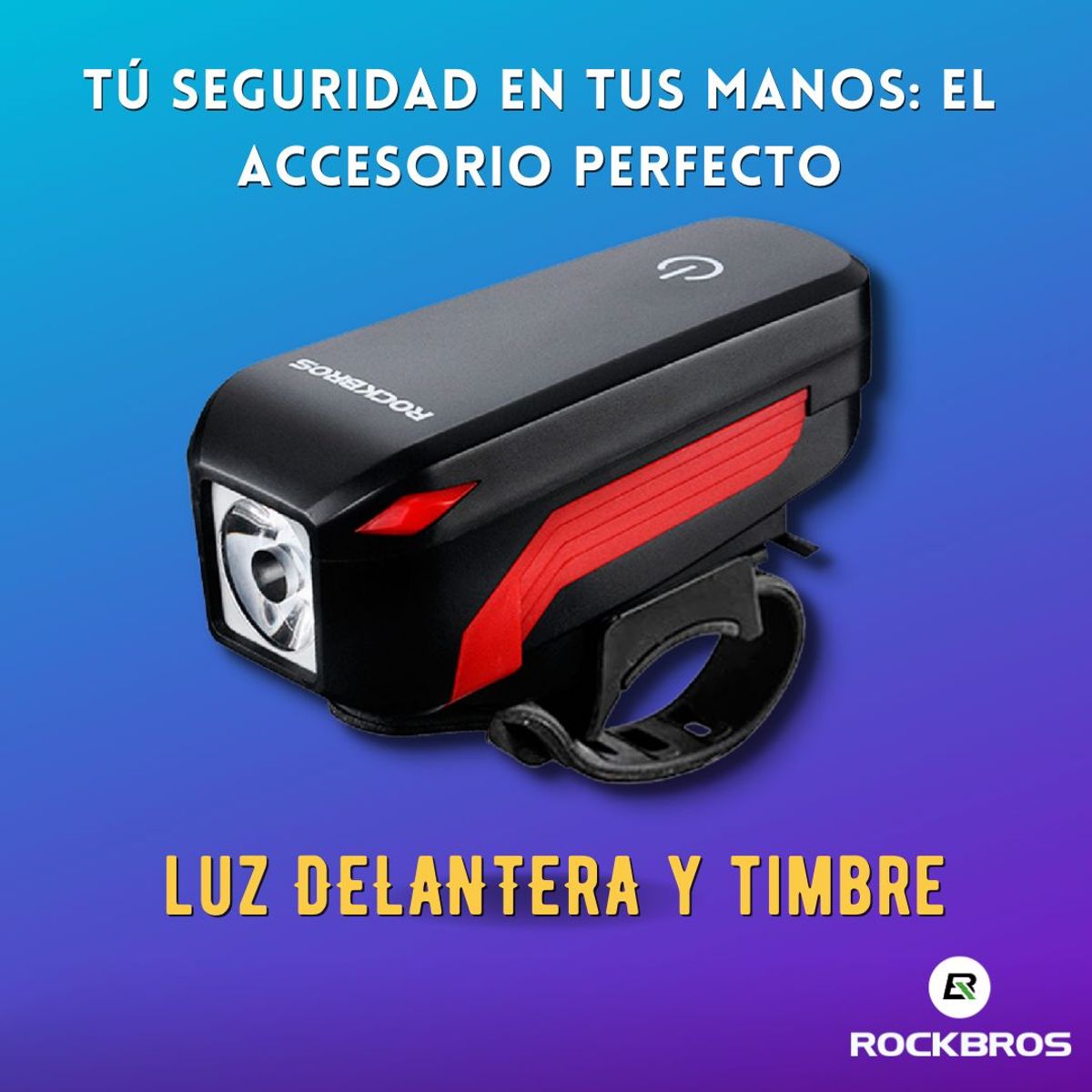 ROCKBROS - Luz delantera y timbre para Bicicleta ROCKBROS