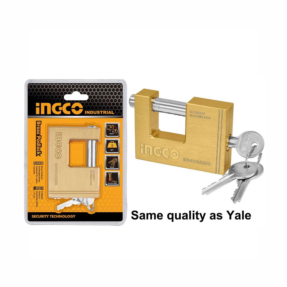 INGCO TOOLS - CANDADO ANTIPALANCA BRONCE 90MM 3 LLAVES MONOBLOQUE INGCO - DBBPL0902