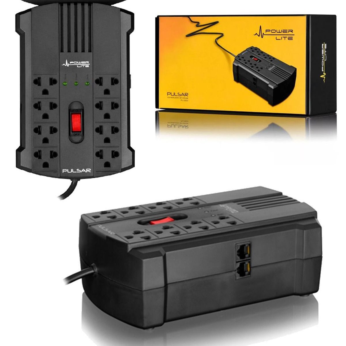 POWER LITE - Estabilizador de Voltaje Power Lite pulsar PLI 1000 8 Tomas