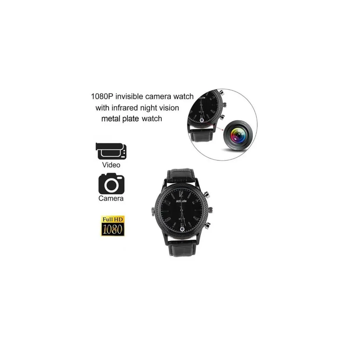 MN ELECTRONICS - Reloj infrarojo espia 32gb irm002 c5 fullhd neg