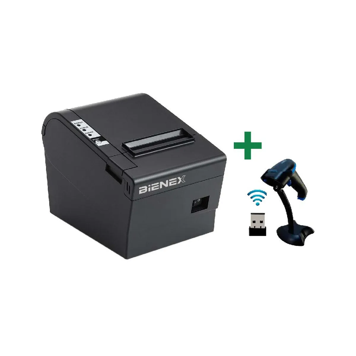 BIENEX - Impresora ticketera termica 80mm USB BIENEXLector codigo barra 1D