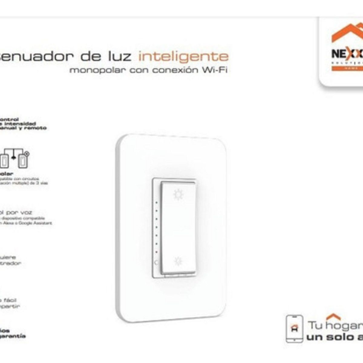 NEXXT SOLUTIONS - Interruptor De Luz Wi-fi Inteligente Nexxt NHE-D100- Blanco