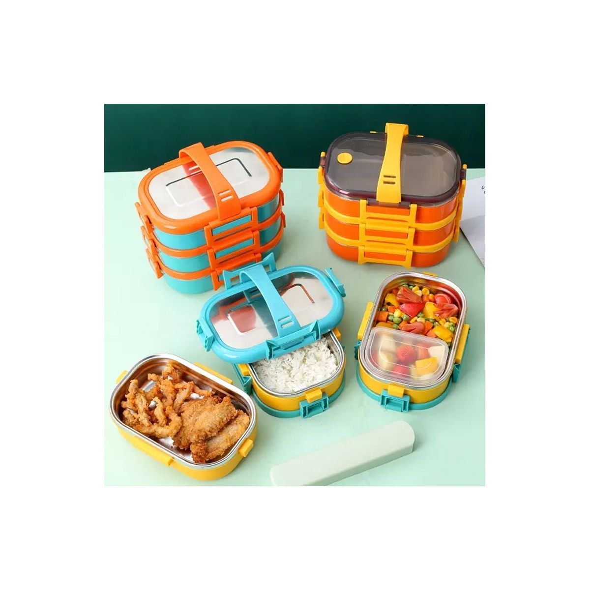 ITELSISTEM - Lonchera de plástico hermética de acero inoxidable Lunch Box Ejecutivo