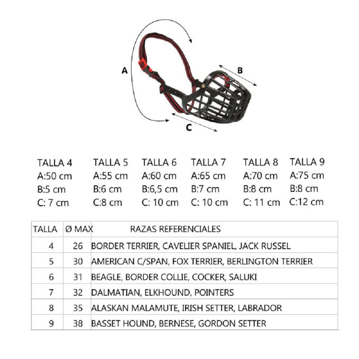 CROCI - Bozal para perros de plástico y Nylon - Talla 8