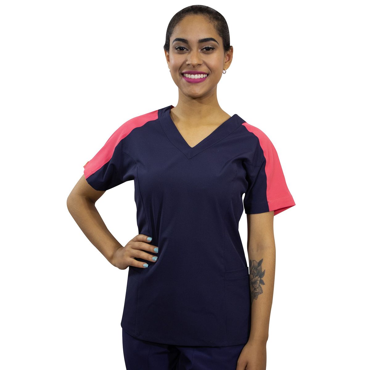 TWELVE - Twelve -conjunto scrub  Kaia - coral/ azul marino