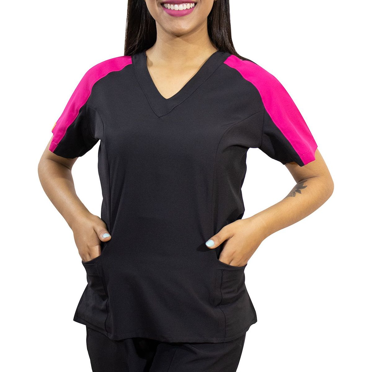 TWELVE - Twelve -conjunto scrub  Kaia - fucsia/ negro