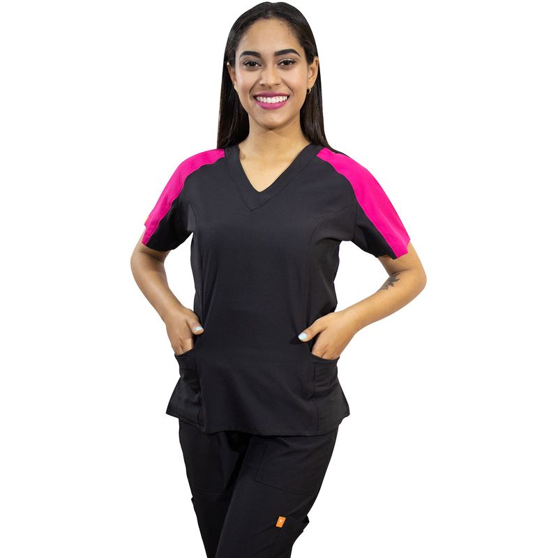 TWELVE - Twelve -conjunto scrub  Kaia - fucsia/ negro