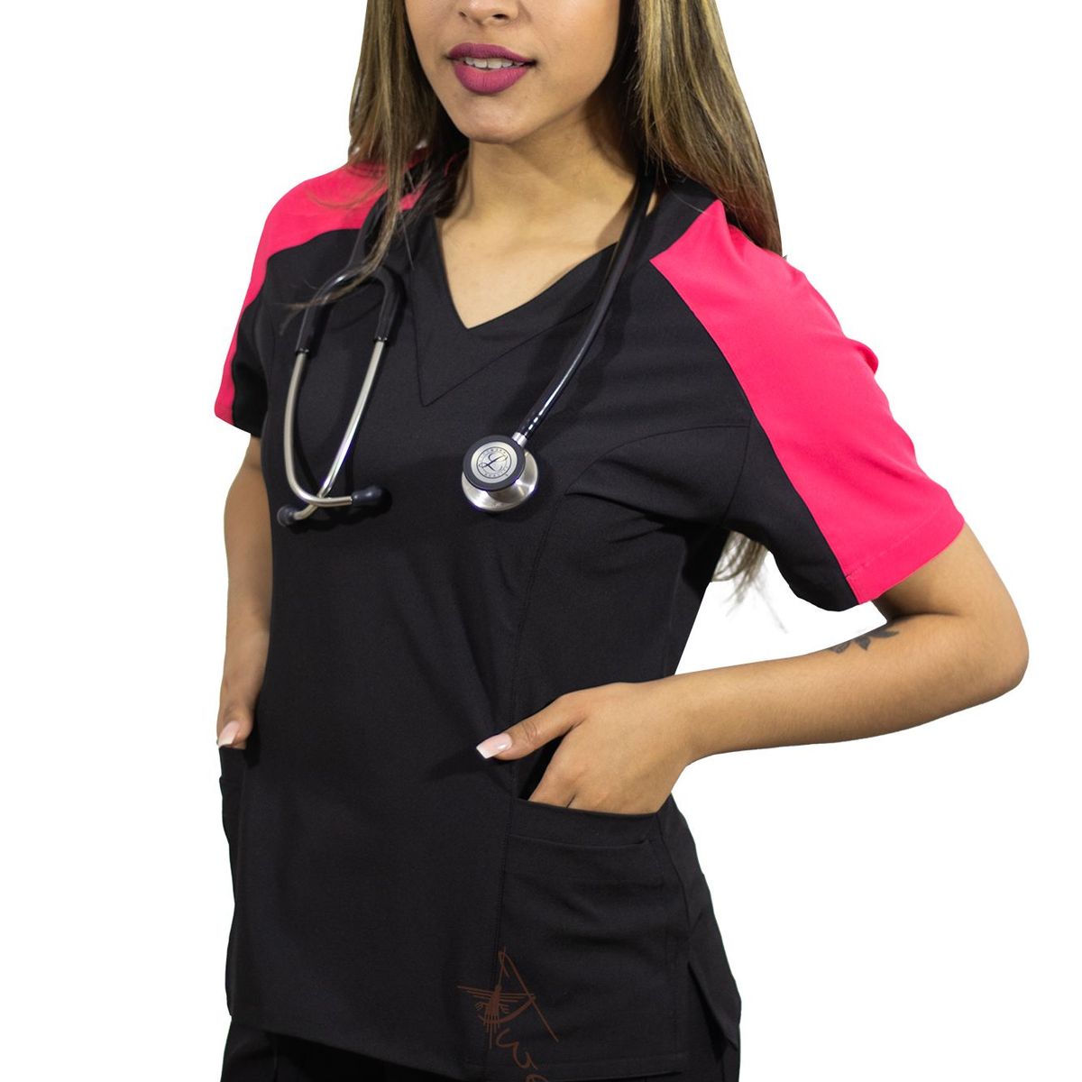 TWELVE - Twelve -conjunto scrub  Kaia - coral/ negro