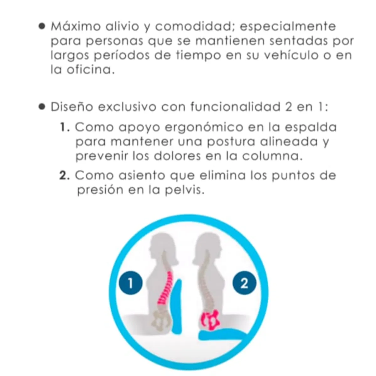 TERAFLEX - COJIN DONA ERGOCAR PARA HEMORROIDES PROSTATA Y ESCARAS  49x46x7 CM