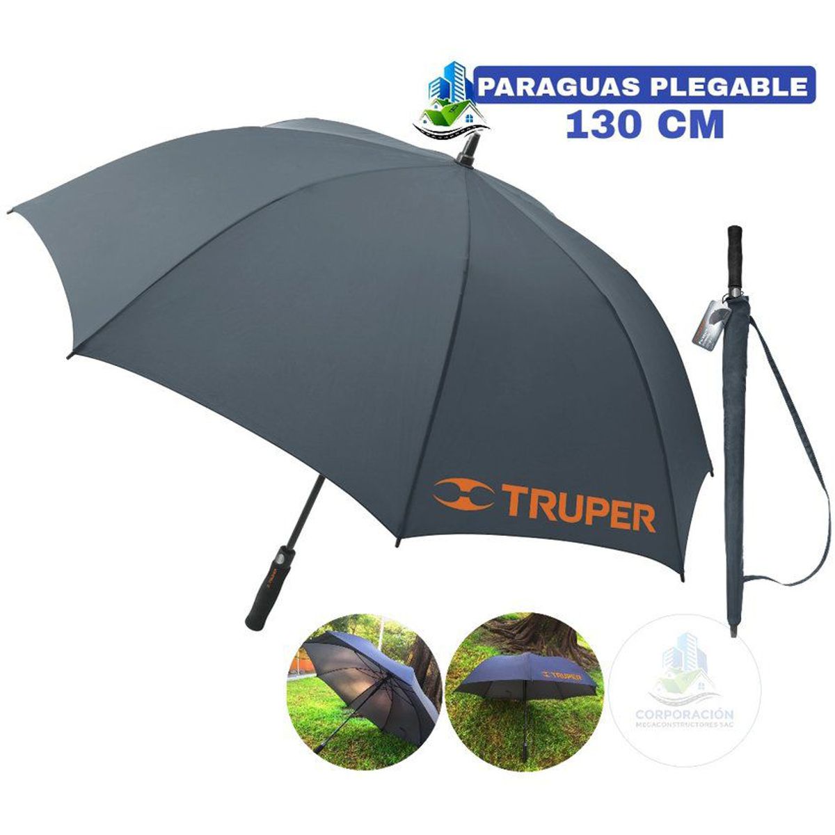 TRUPER - Paraguas portátil sombrillatruper 130cm