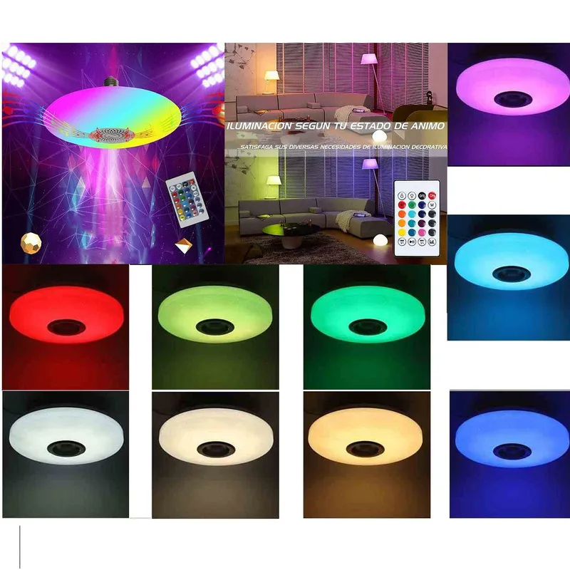 GENERICO - Foco Led Parlante Ufo Bluetooth Rgb  Control Yohad