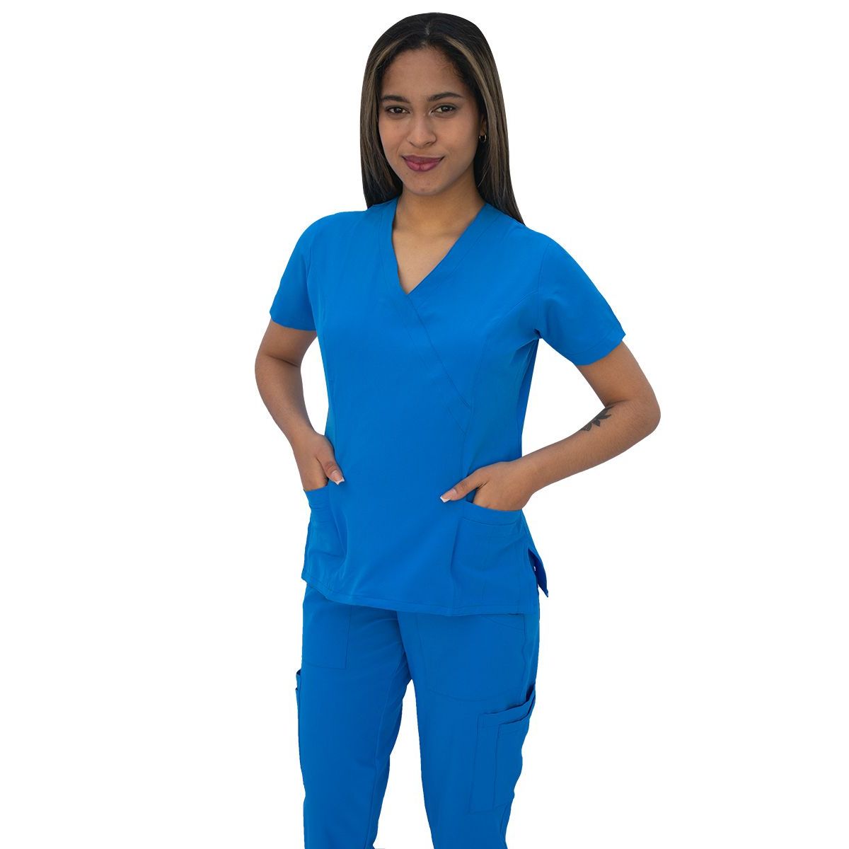 TWELVE - Twelve -conjunto scrub  cruzado v - azur o azul italiano
