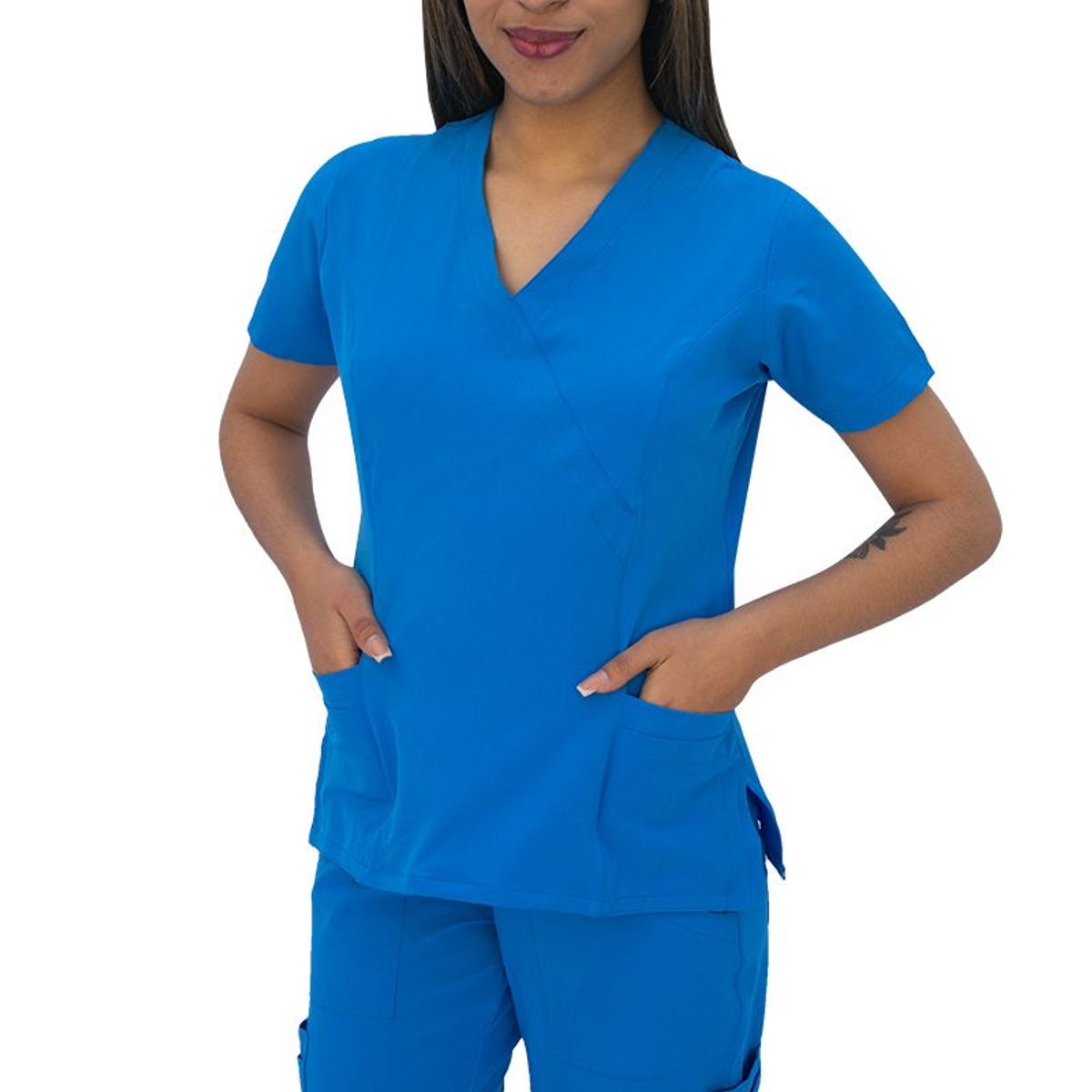 TWELVE - Twelve -conjunto scrub  cruzado v - azur o azul italiano
