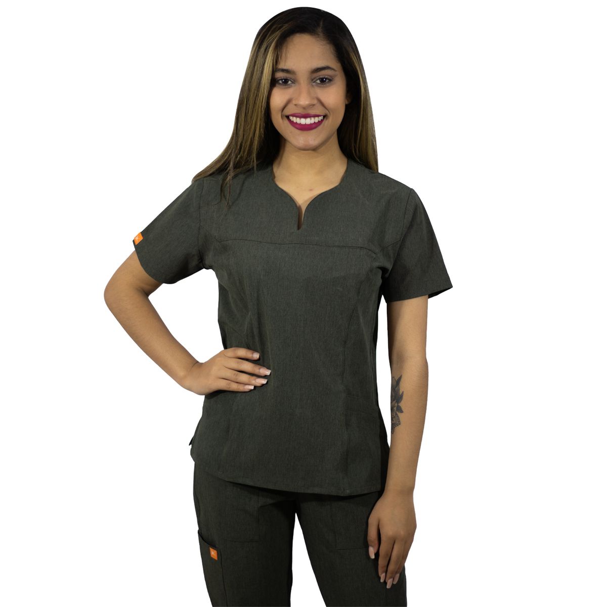 TWELVE - Twelve -conjunto scrub  corazón - verde militar jaspeado