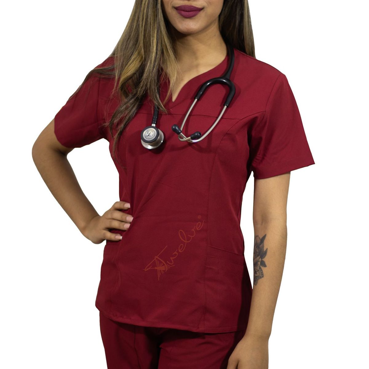 TWELVE - Twelve -conjunto scrub  corazón - rojo vino