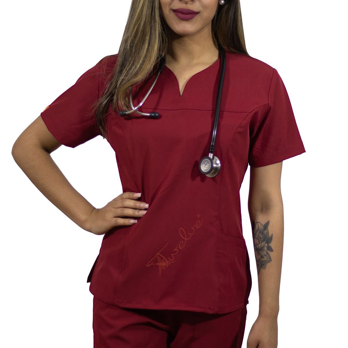 TWELVE - Twelve -conjunto scrub  corazón - rojo vino