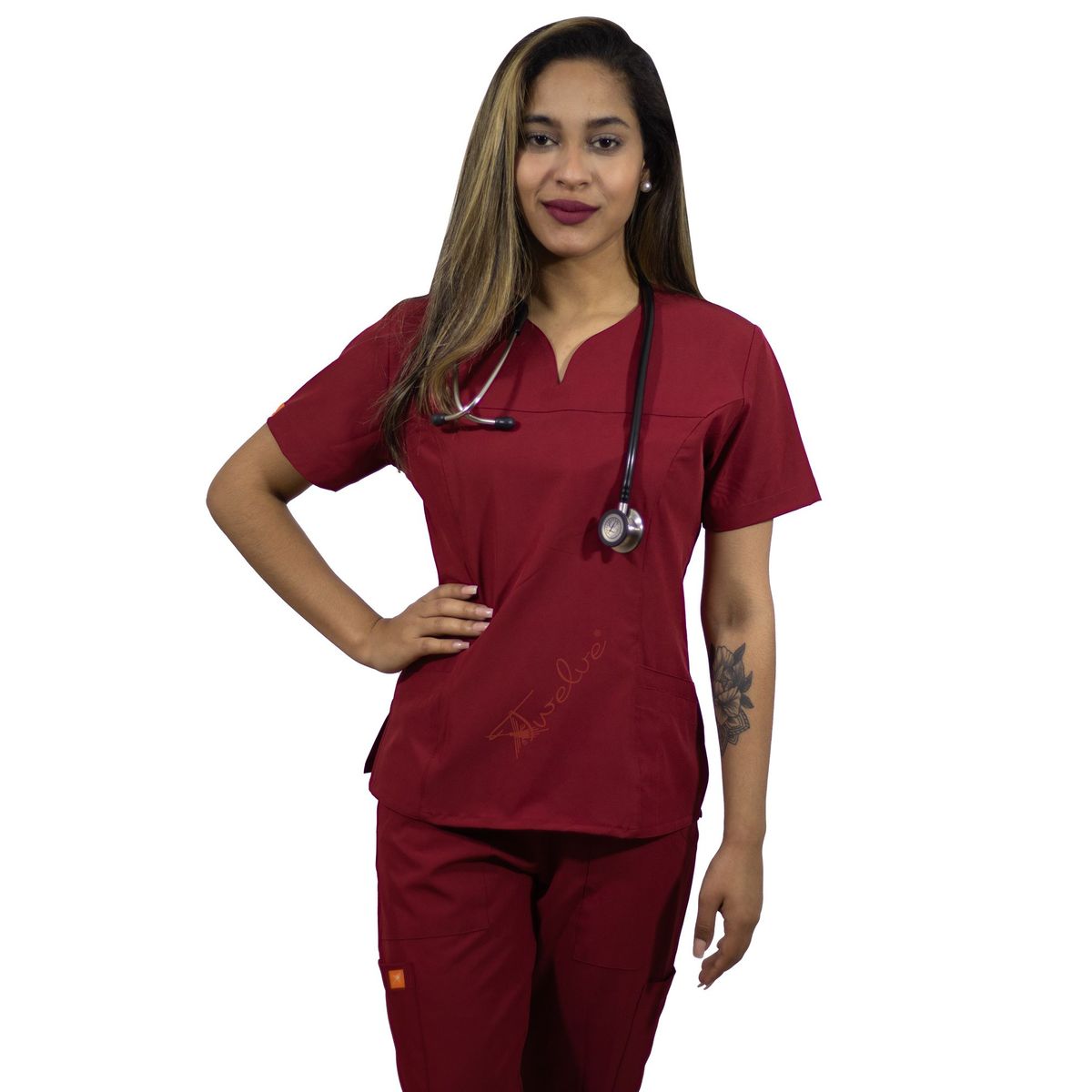 TWELVE - Twelve -conjunto scrub  corazón - rojo vino