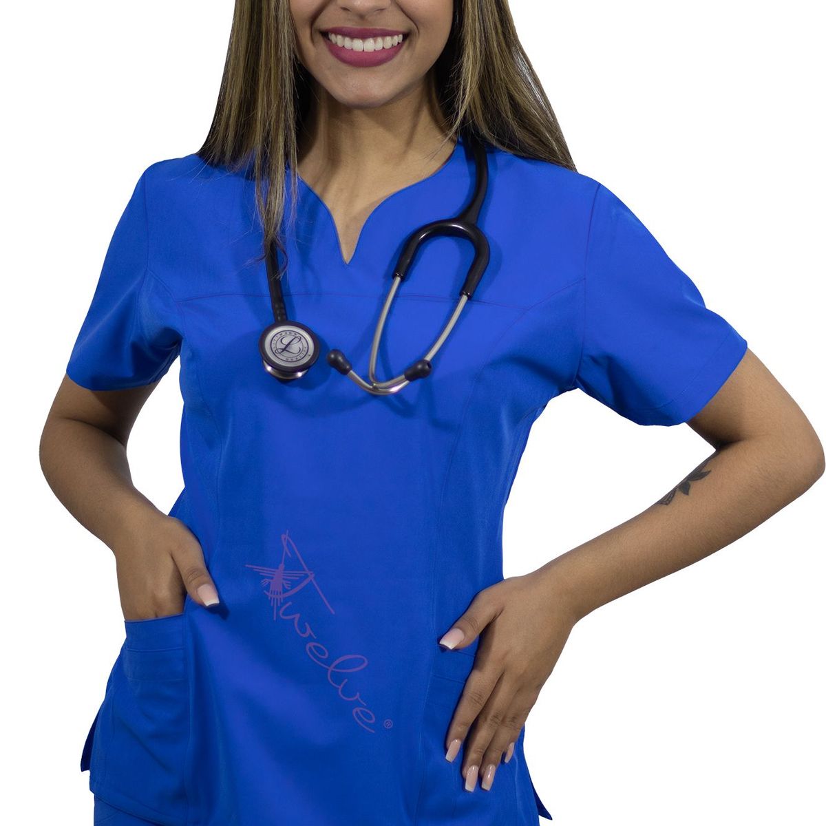 TWELVE - Twelve -conjunto scrub  corazón - azur o azul italiano