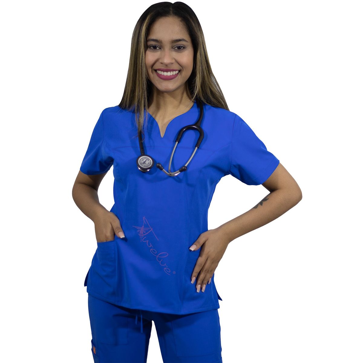 TWELVE - Twelve -conjunto scrub  corazón - azur o azul italiano