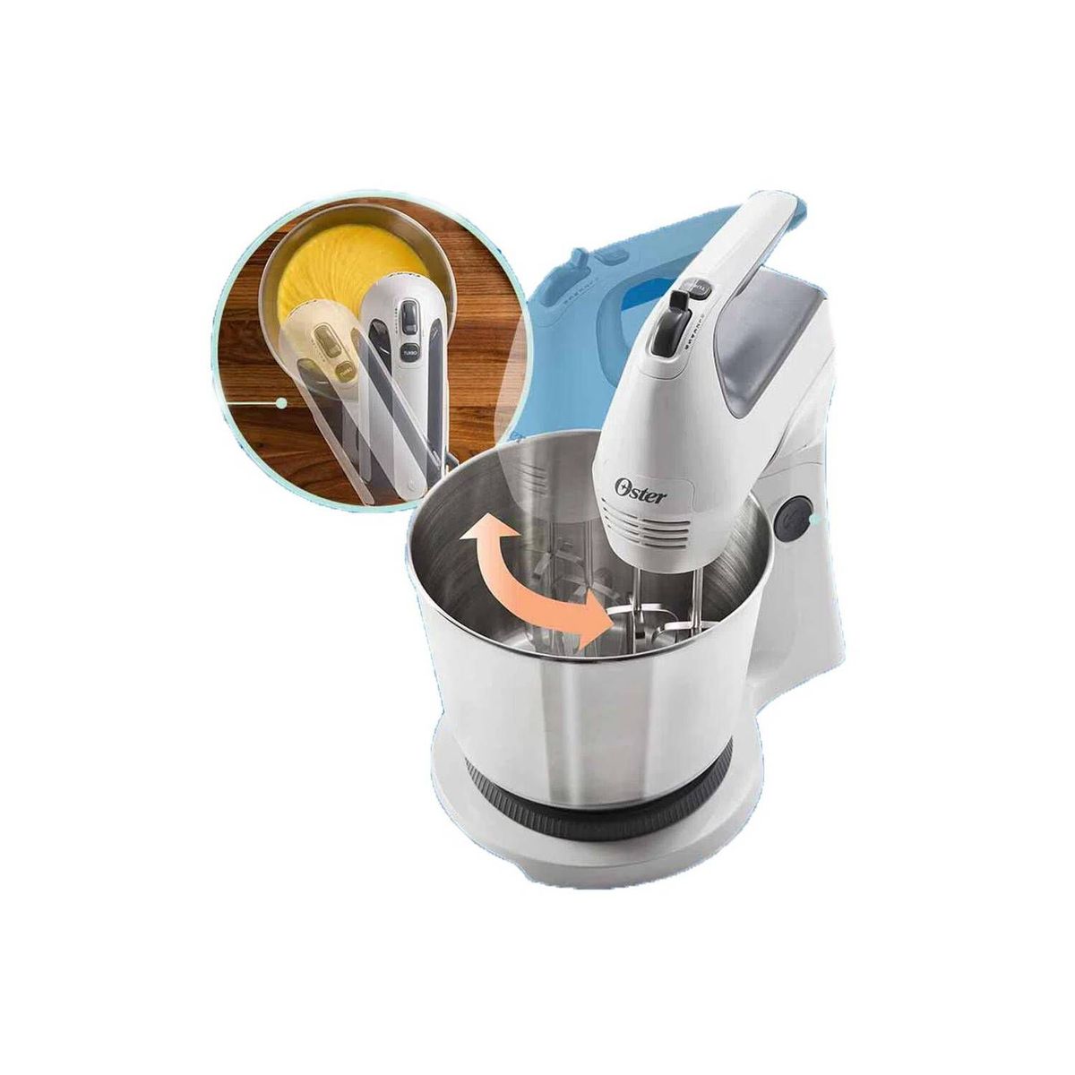 OSTER - Batidora de Mano y Pedestal 3.7 Litros 6 Vel
