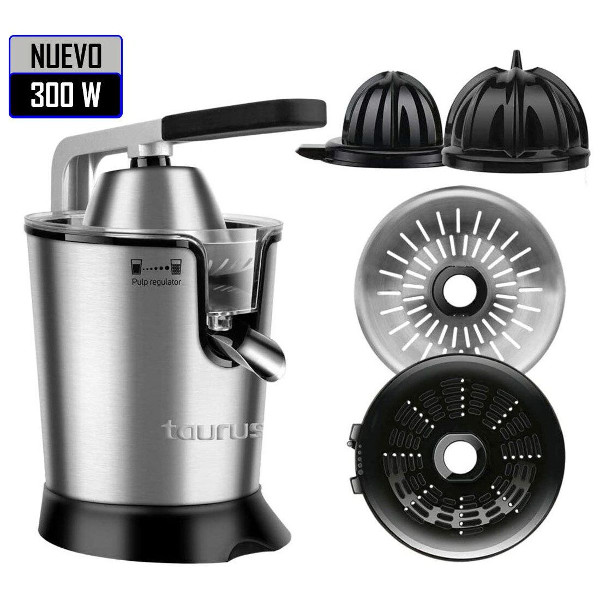 TAURUS - Exprimidor de Naranja 300 Watts Doble Filtro