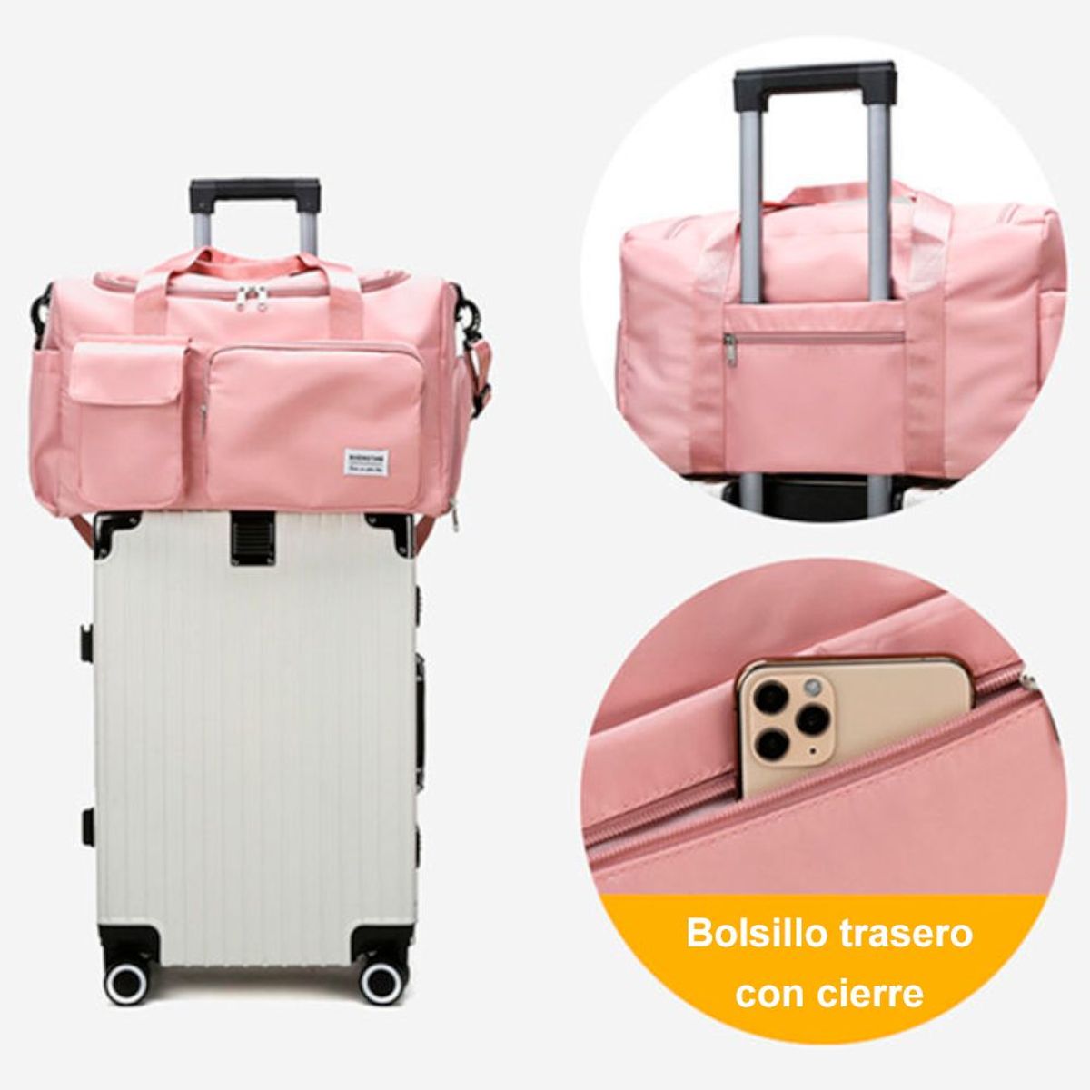 GENERICO - Bolso Mochila Maleta de Viaje Deportiva Multiusos Rosado