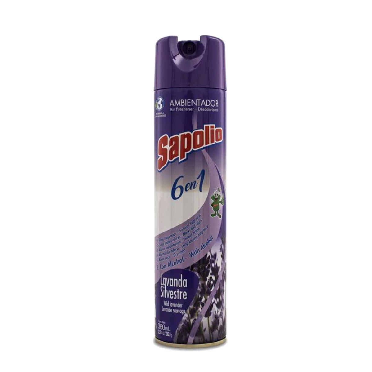 SAPOLIO - AMBIENTADOR SPRAY SAPOLIO AROMA LAVANDA 360ML UNIDAD
