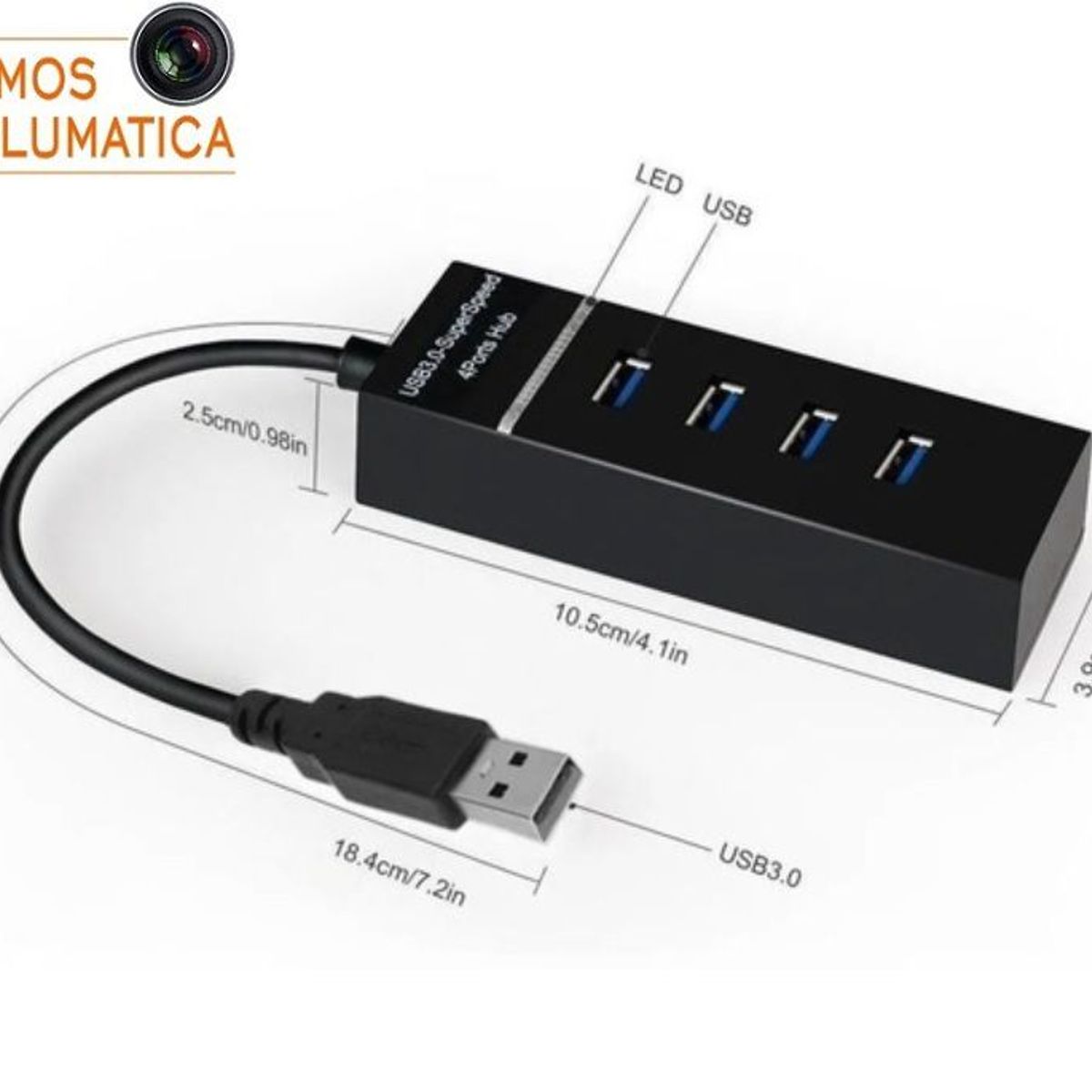 SEISA - Hub Usb 3.0 Alta Velocidad - Seisa - 4 Puertos Pc Laptop Mac