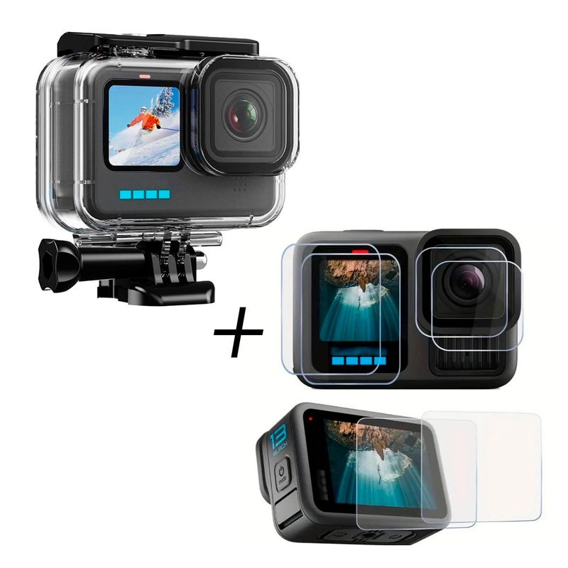 SHOOT - Protector para GoPro Hero 13 Black Case Acuático + Micas de vidrio
