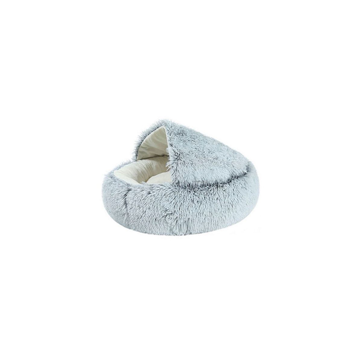 QUE PATAS PET SHOP - Cama Donut Cueva Mascotas Suave y Acolchada Gris