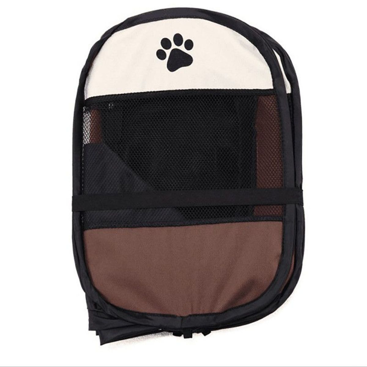 QUE PATAS PET SHOP - Corral Para Mascotas Plegable Con Techo Marrón Talla S