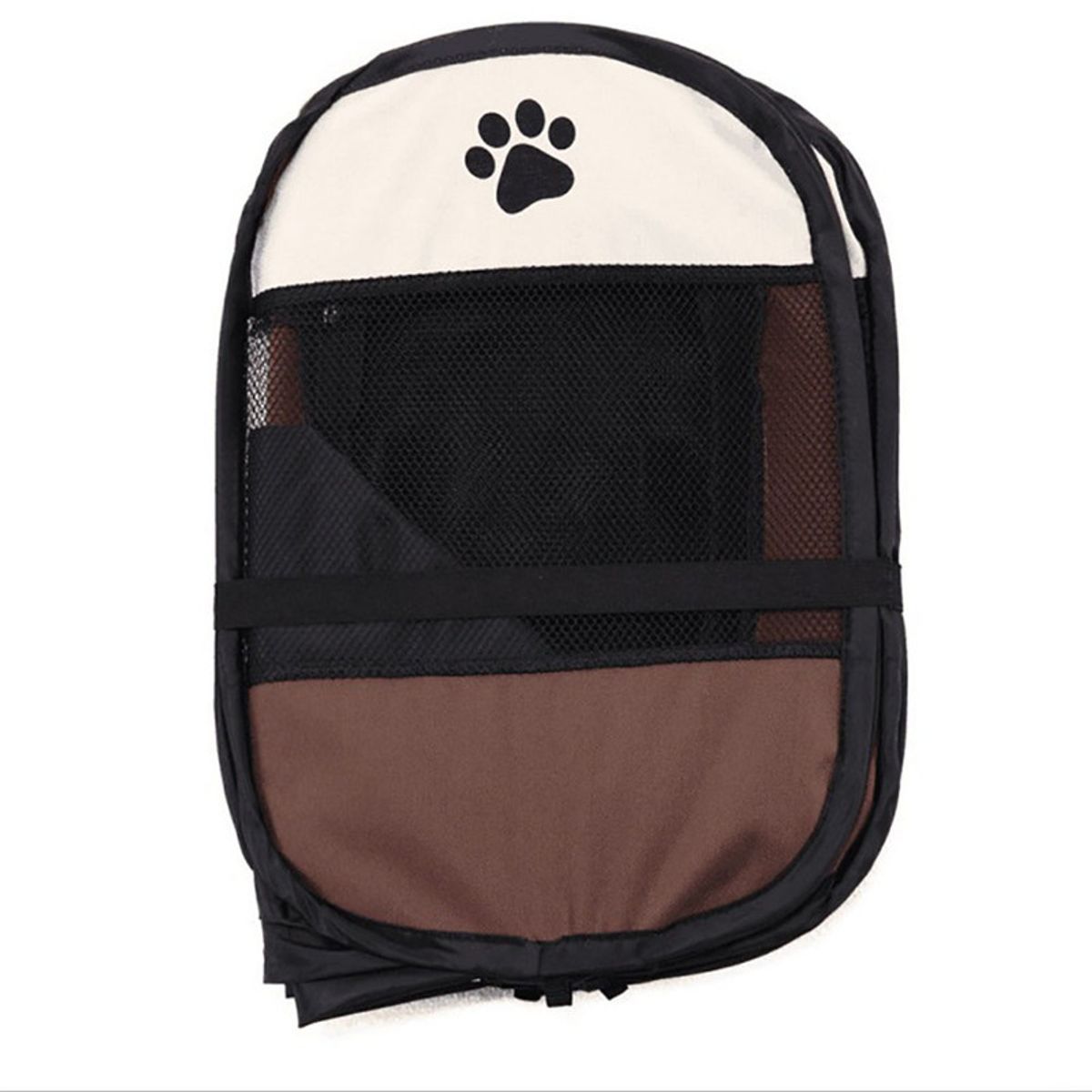 QUE PATAS PET SHOP - Corral Para Mascotas Plegable Con Techo Marrón Talla M