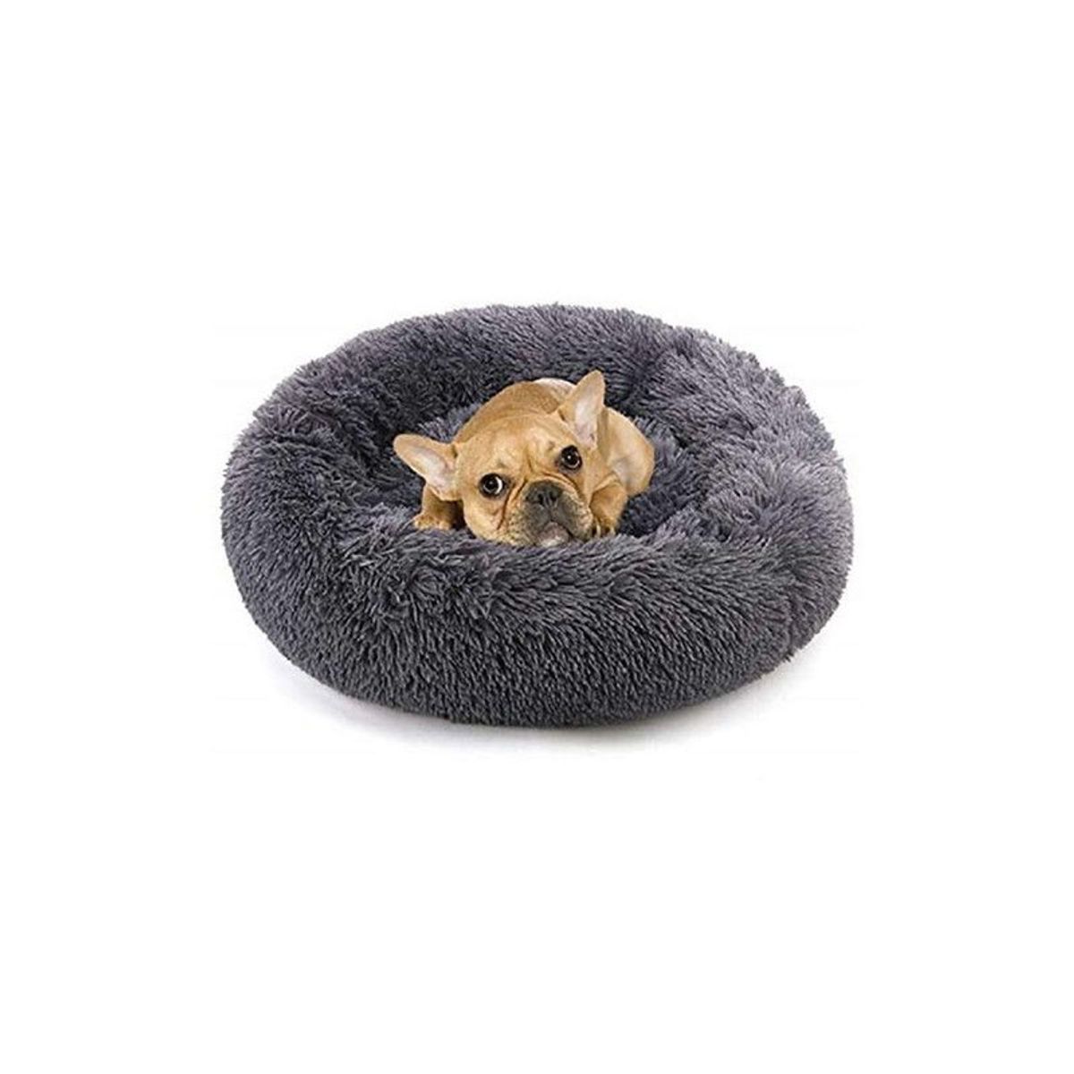 QUE PATAS PET SHOP - Cama Donut para Mascota Gris Oscuro Talla S