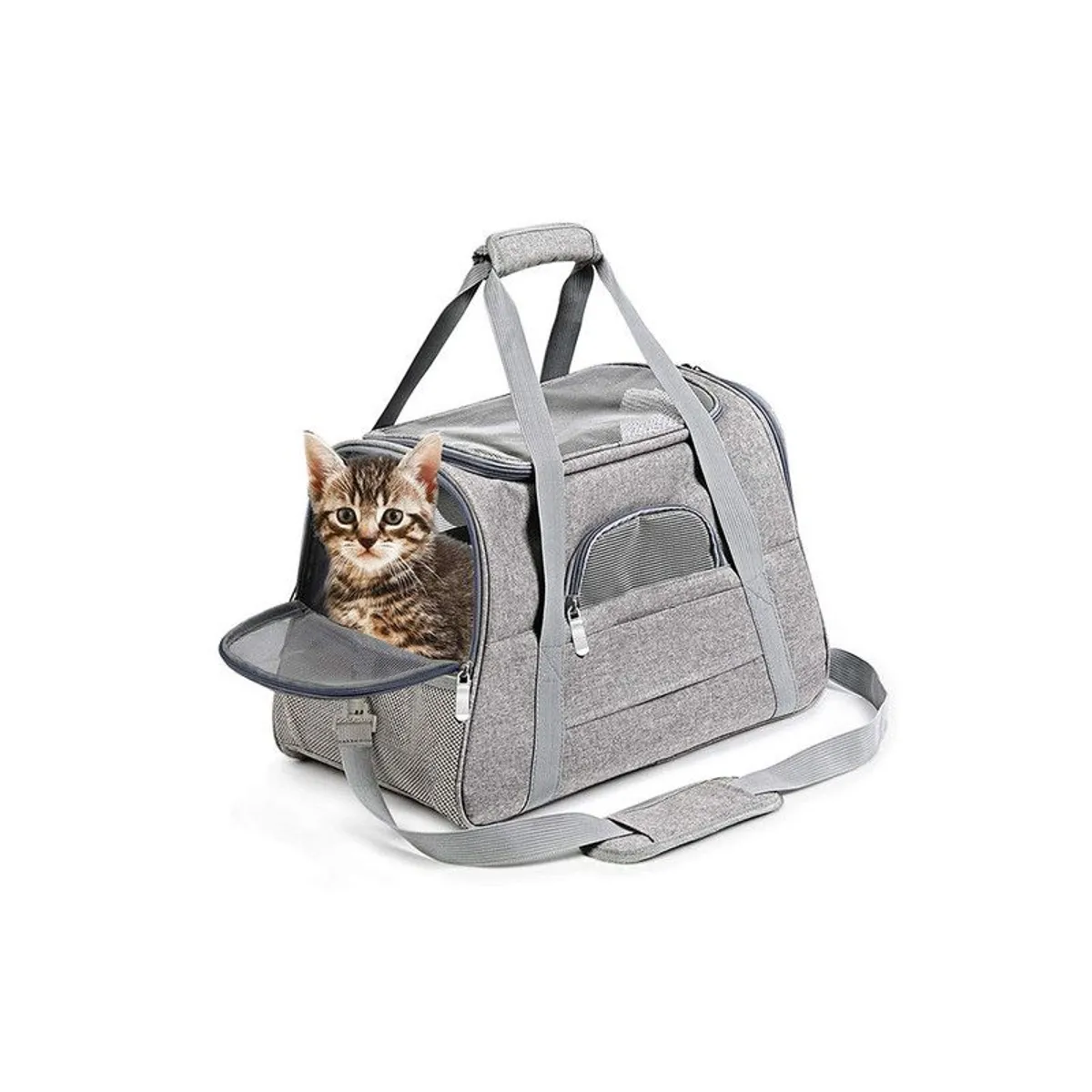 QUE PATAS PET SHOP - Maletín Transportador Para Cabina De Avión Gris