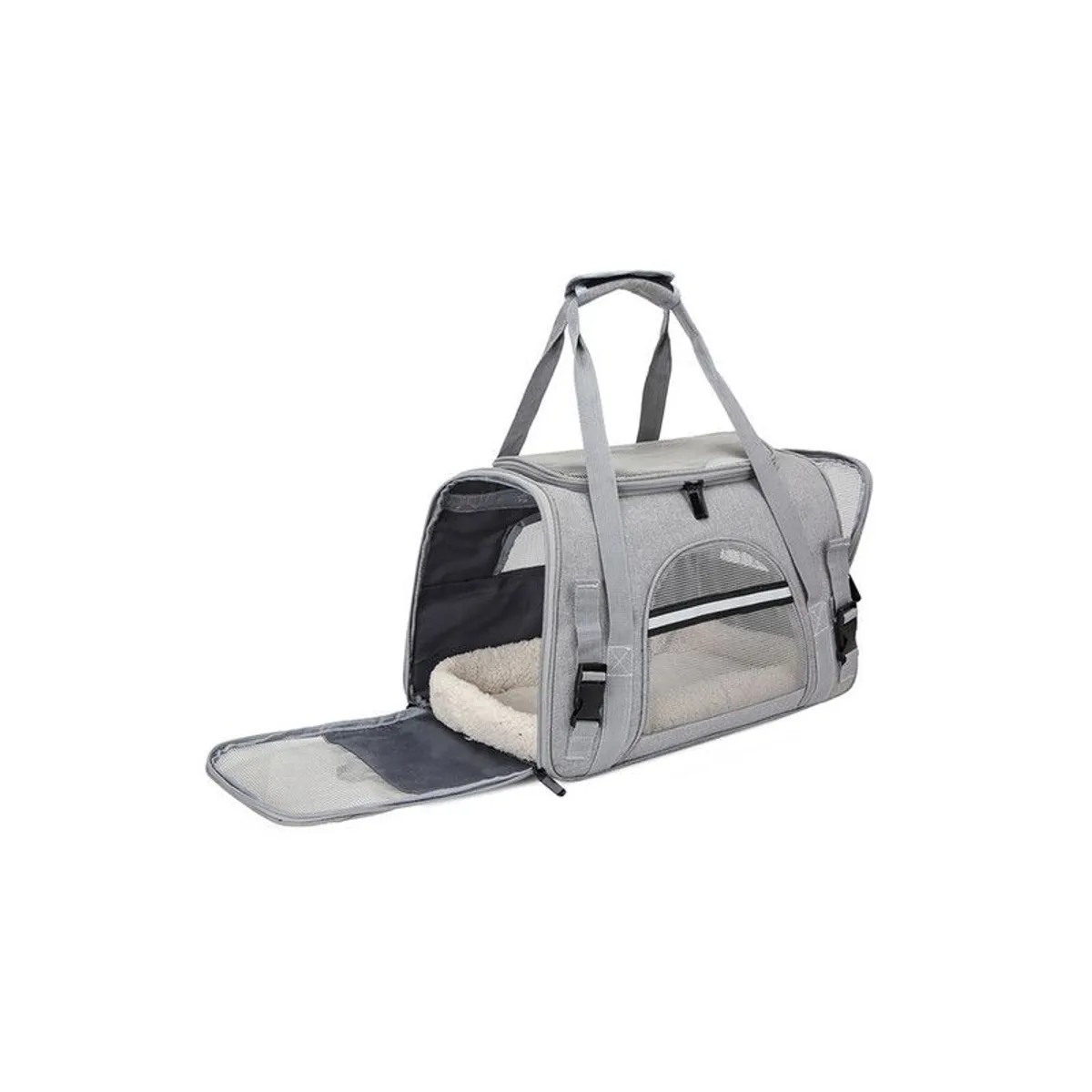 QUE PATAS PET SHOP - Maletín Transportador Para Cabina De Avión Gris