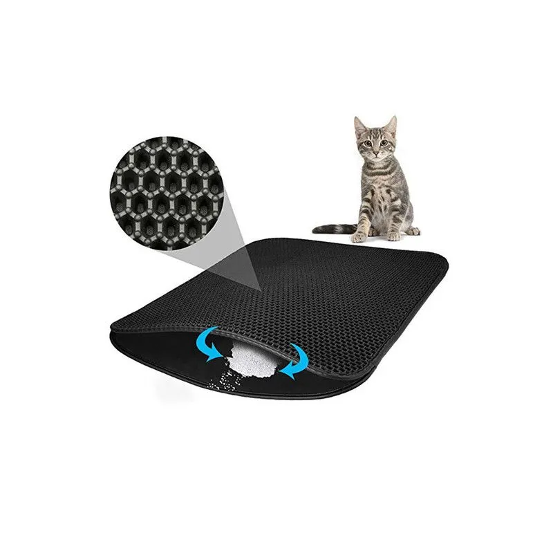 QUE PATAS PET SHOP - Alfombra Doble Capa para Arenero de Gato