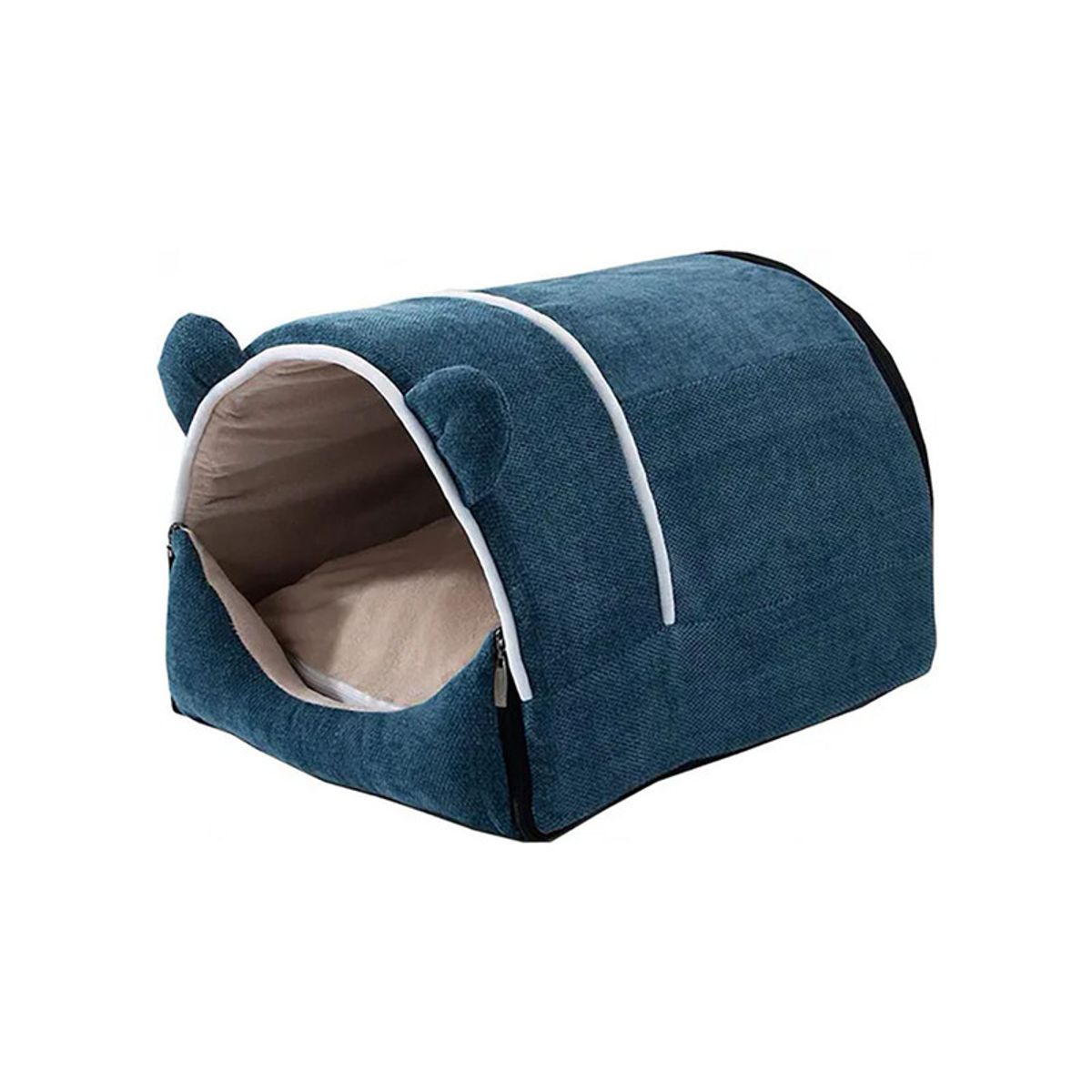QUE PATAS PET SHOP - Cama Cueva Removible Mascotas Lavable y Cómoda Azul Talla XL