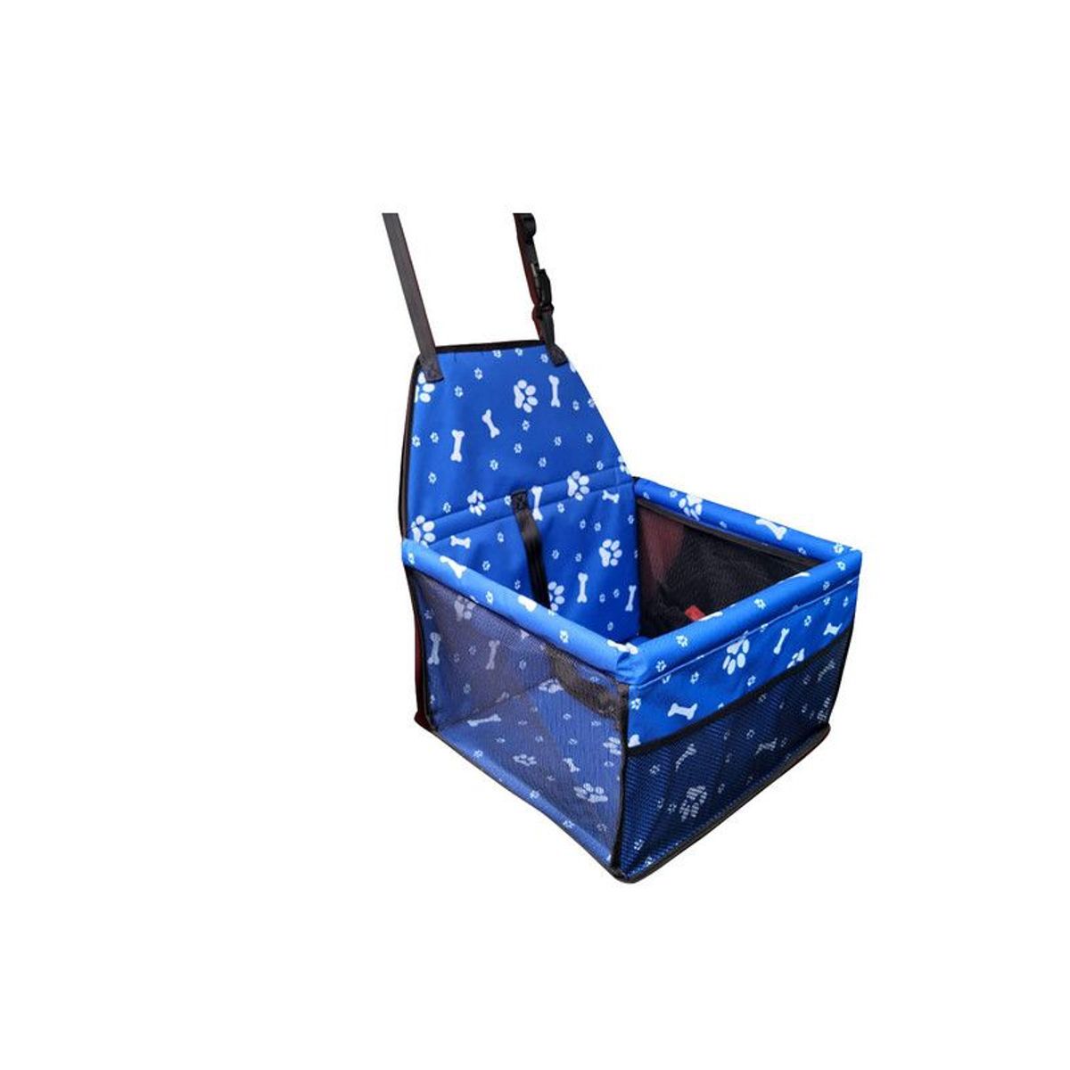 QUE PATAS PET SHOP - Asiento Copiloto para Mascotas Azul con huellas