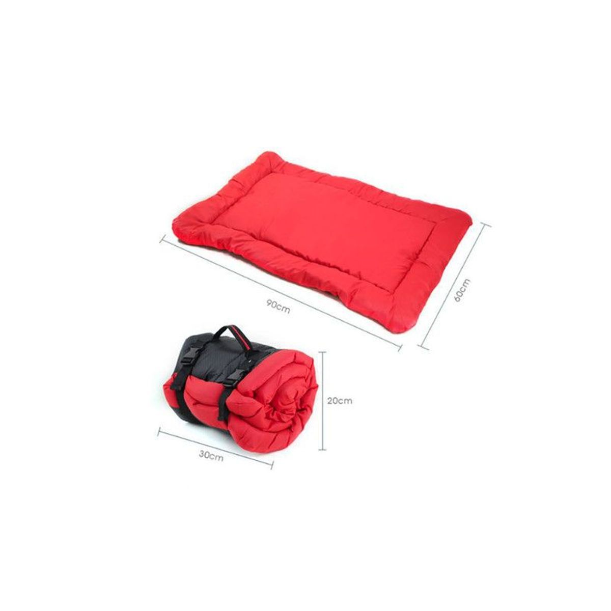 QUE PATAS PET SHOP - Mat Cama Portable para Mascota Rojo