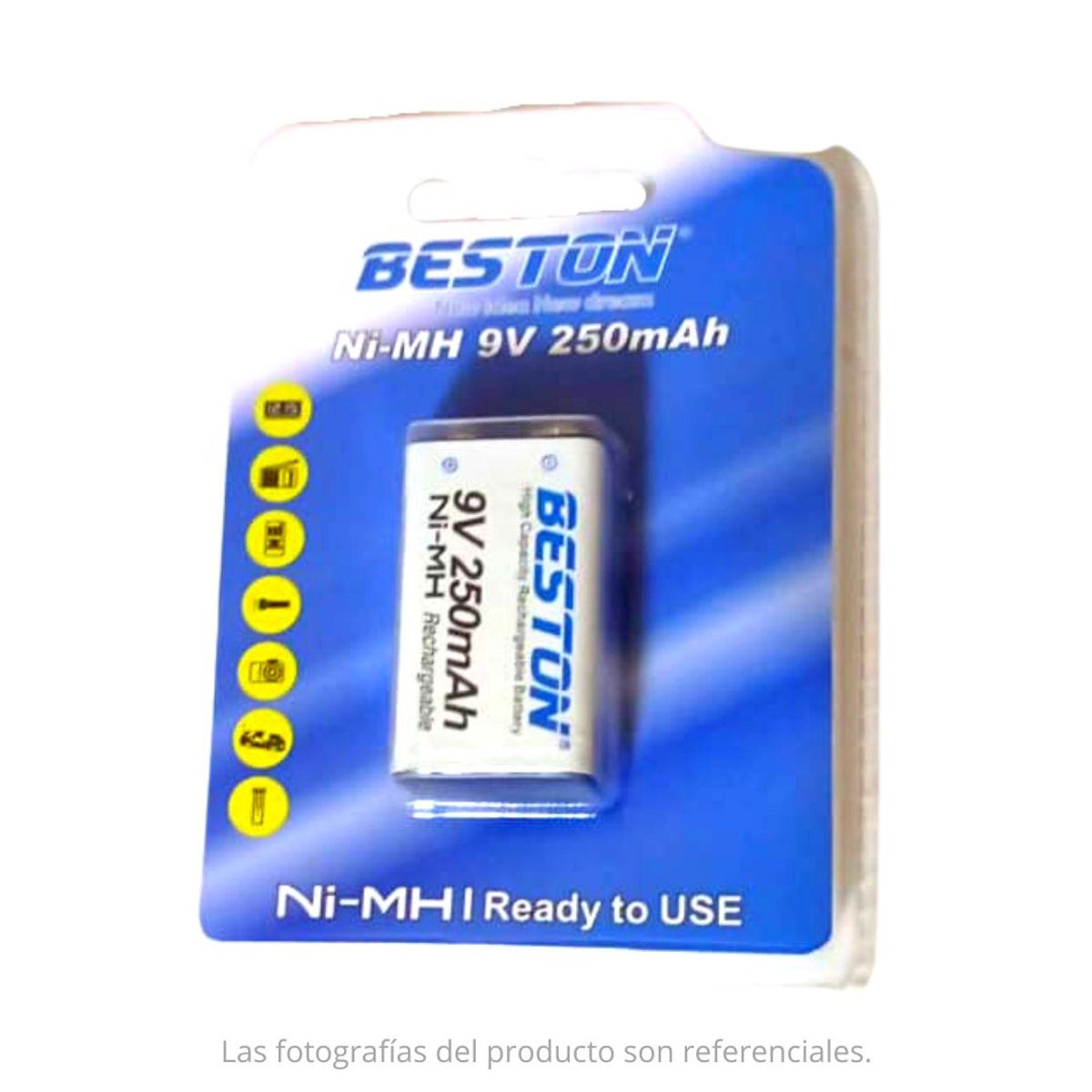 GENERICO - Batería Recargable Beston 9V 250mAh Alta Duración