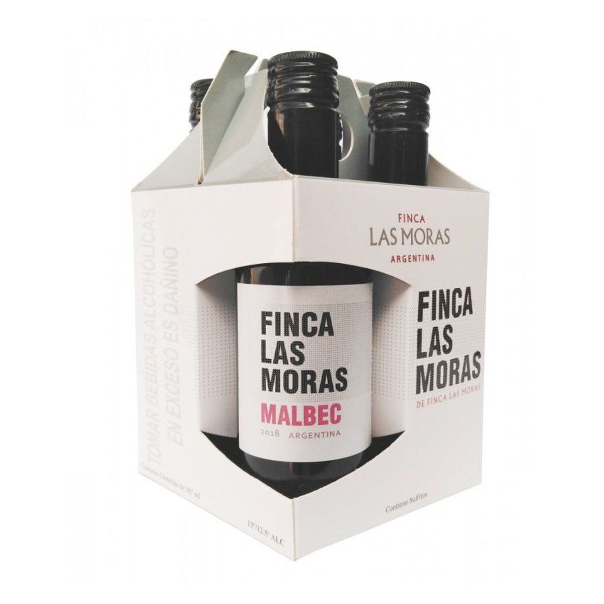 LAS MORAS - Vino tinto Las Moras Malbec 187ml pack x4