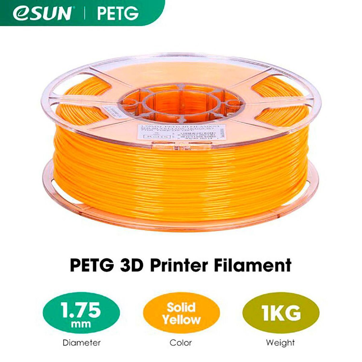 ESUN - Filamento 3d petg 175mm 1kg - amarillo