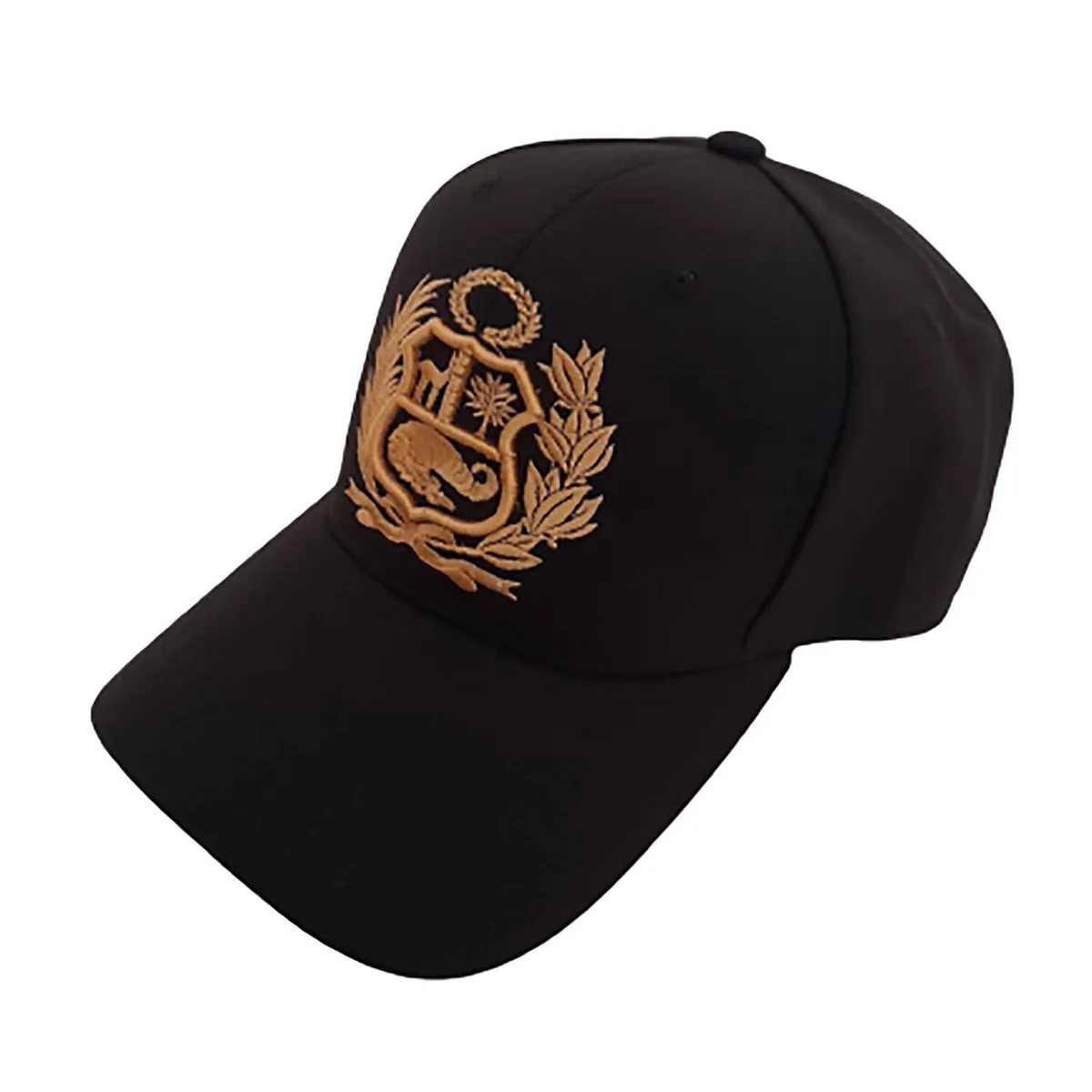TODO GORROS PERU - Gorra Perú negra con escudo dorado - TODO GORROS PERU