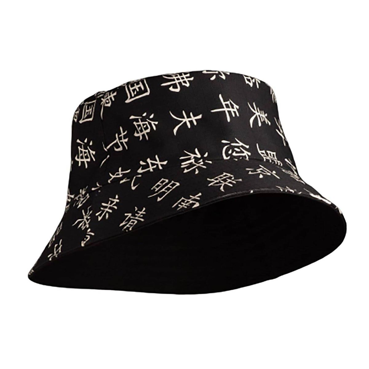 TODO GORROS PERU - Bucket hat reversible diseño letras chinas blancas - TODO GORROS PERU