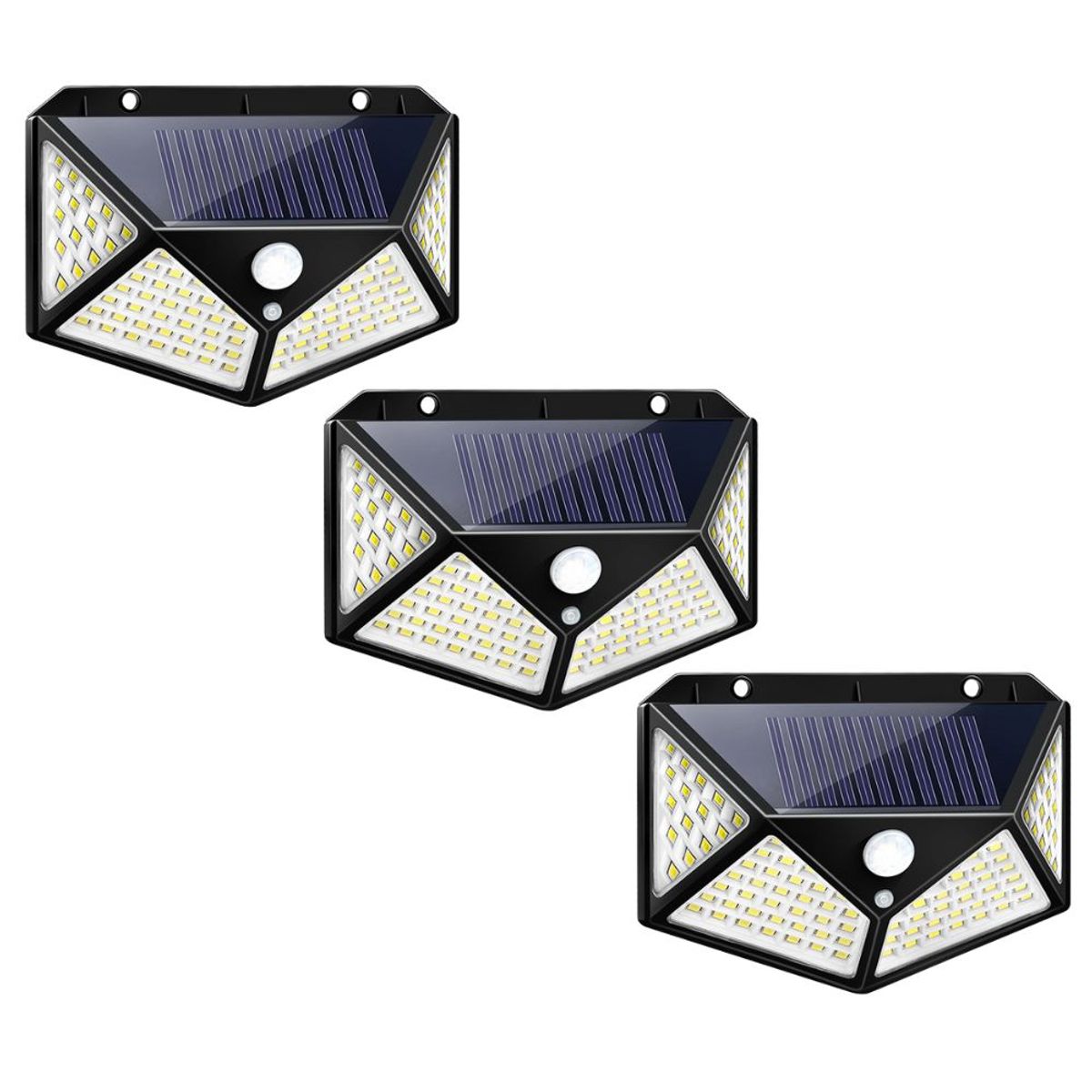 GENERICO - TRIPACK FOCOS SOLAR CON ENCENDIDO AUTOMATICO Y SENSOR DEMOVIMIENTO